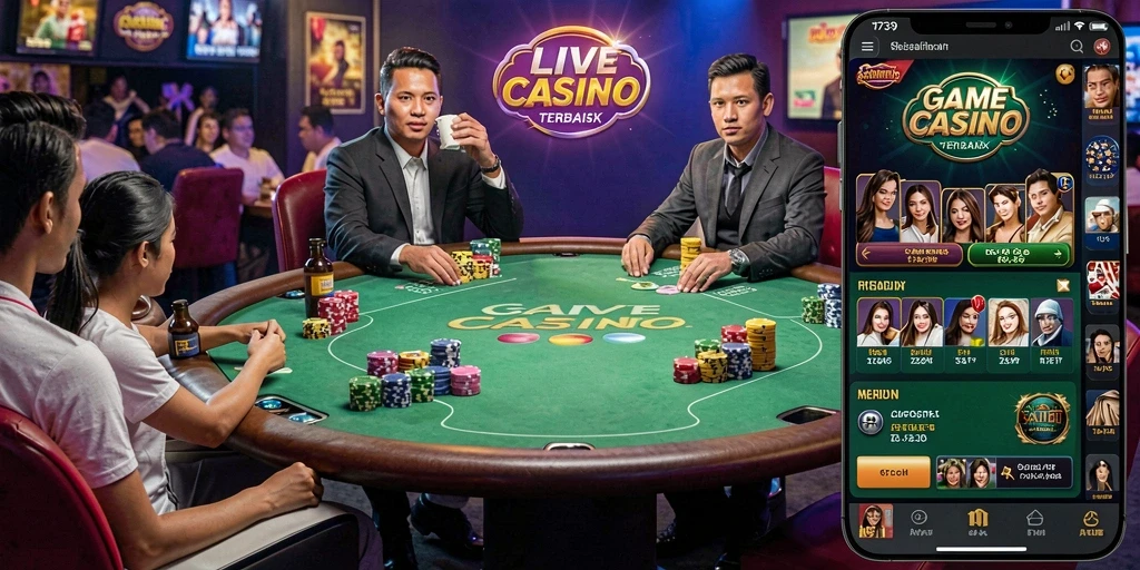 Screenshot gameplay 2739 menampilkan dealer langsung dan suasana kasino yang mendebarkan.