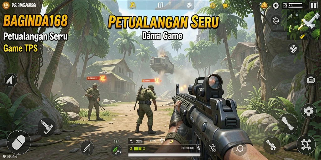 Screenshot gameplay BAGINDA168 dengan aksi menegangkan dalam TPS.