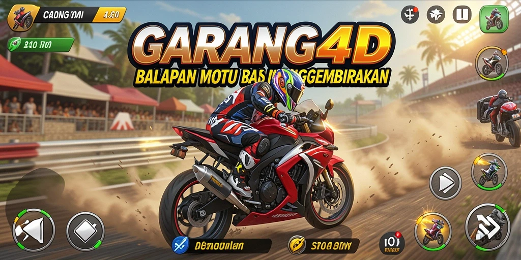Screenshot gameplay GARANG4D yang menunjukkan keseruan balapan motor.