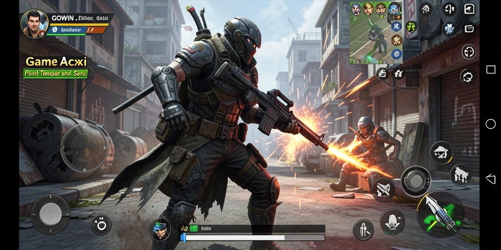Screenshot gameplay GOWIN yang menunjukkan aksi seru dan intense.