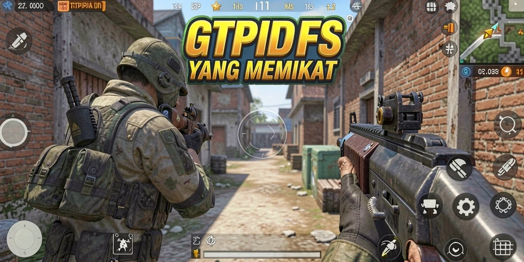 Screenshot gameplay GTPIDN yang menunjukkan aksi tembak-menembak intens.