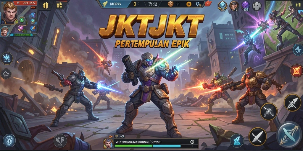 Gameplay seru dalam JKTJKT yang menampilkan pertempuran intens.