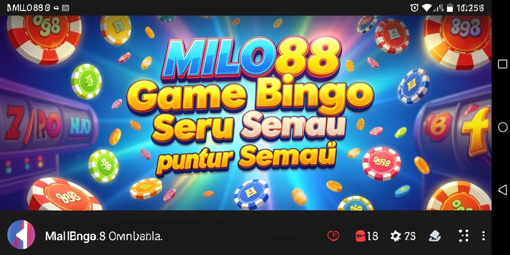 Screenshot gameplay utama MILO88 yang menampilkan pengalaman Bingo seru.