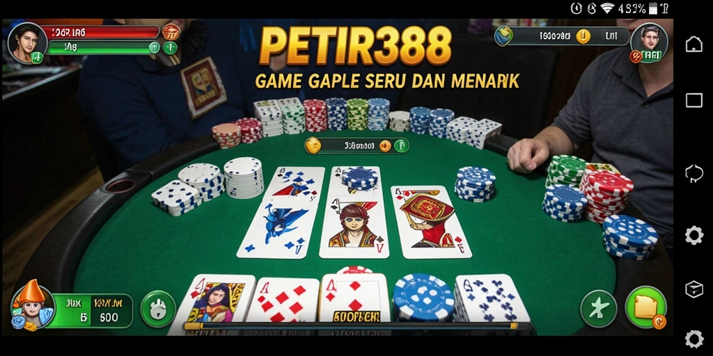Screenshot gameplay seru Gaple di PETIR388.