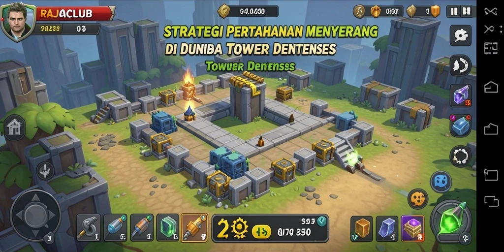 Gameplay mendebarkan dengan menara pertahanan yang unik dan serangan musuh.