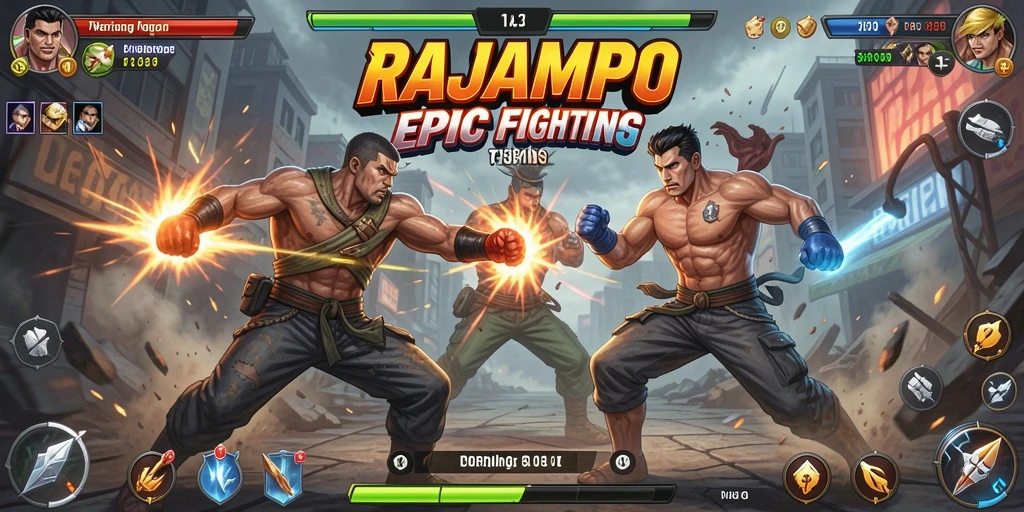 Tampilan gameplay RAJAMPO yang mendebarkan dan penuh aksi.