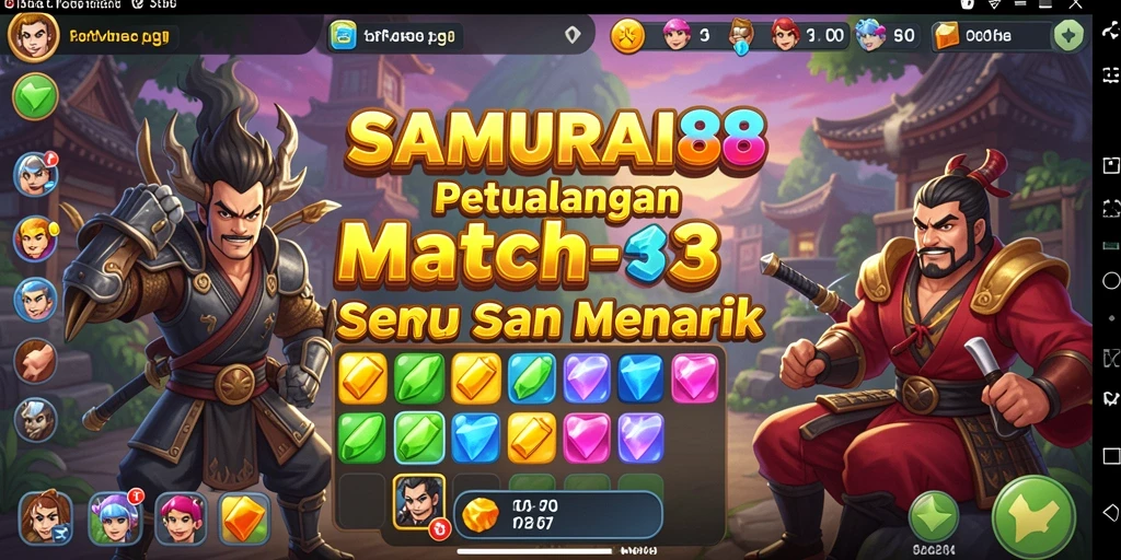 Tampilan gameplay SAMURAI88 dengan kombinasi Match-3 yang menakjubkan.