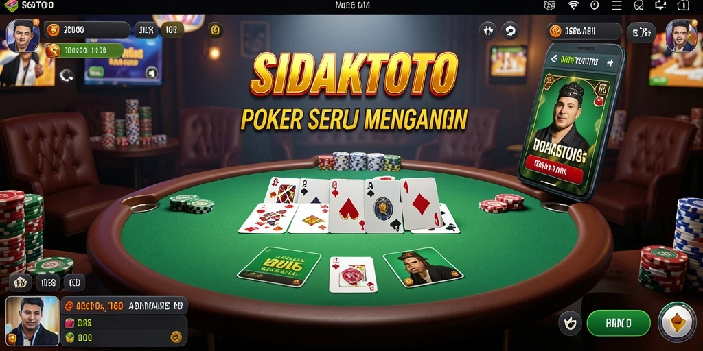 Tampilan gameplay menarik dalam permainan poker SIDAKTOTO.
