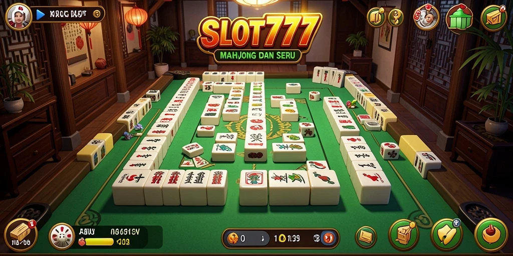 Tampilan gameplay SLOT777 yang menampilkan keseruan Mahjong.