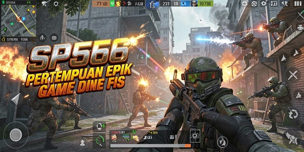 Screenshot SP666 menampilkan aksi tembak-menembak yang intens di berbagai arena.