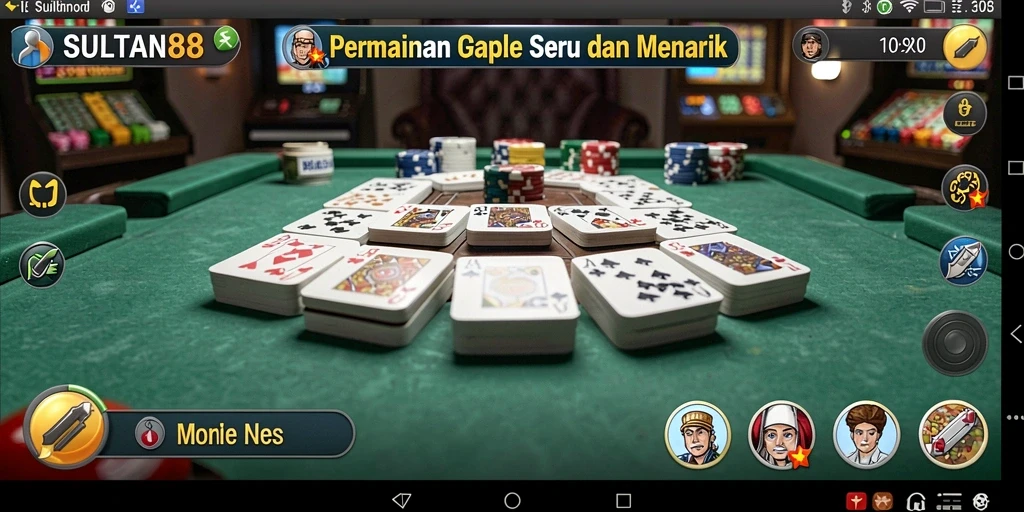 Tampilan gameplay SULTAN88 yang seru dalam permainan Gaple.