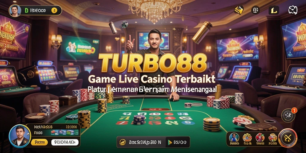 Tampilan gameplay Live Casino yang menegangkan di TURBO88.